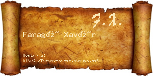 Faragó Xavér névjegykártya