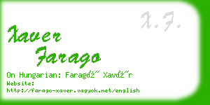 xaver farago business card